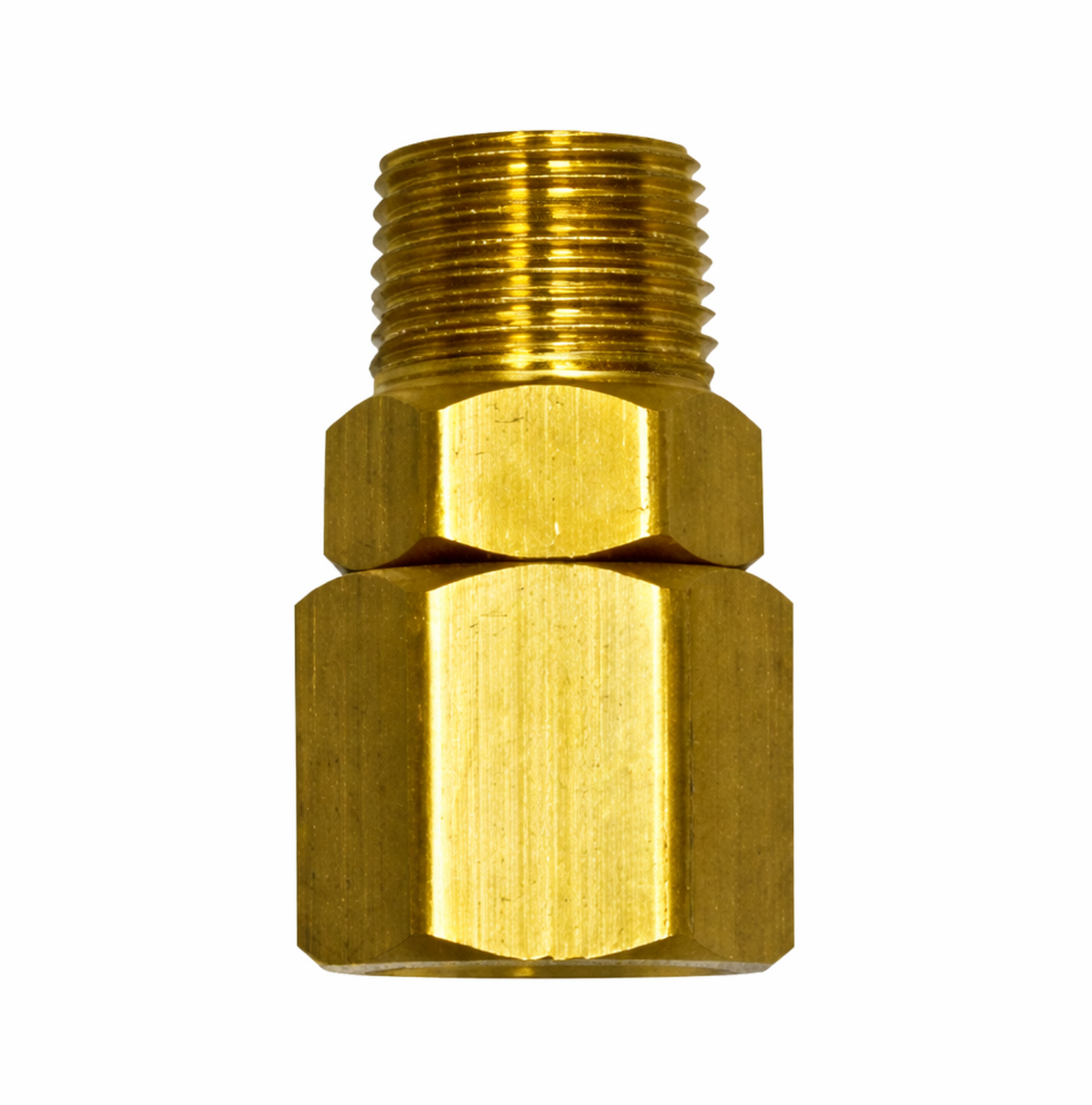 1/2" Female Metric x 1/2" MNPT Brass Swivel