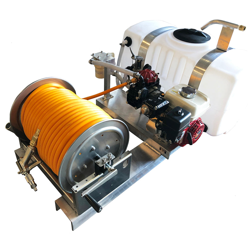 Kings Sprayers 50 Gallon Skid Sprayer with 10 gpm Diaphragm Pump & Manual Hose Reel (Mounted in Front)