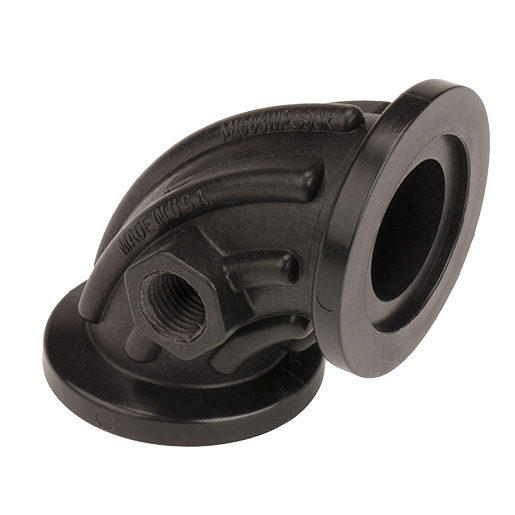 2" Full Port Flange X Flange Sweep With ¼" Gauge Port