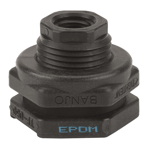 ½" Poly Bulkhead Tank Fitting with EPDM Gasket