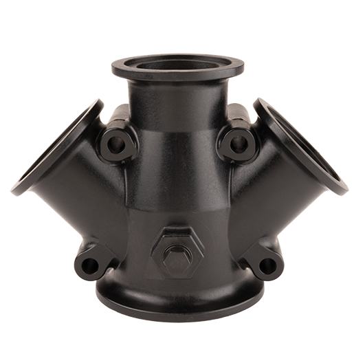 3" X 2" Full Port Flanged Y Cross With ¼" GaugePort