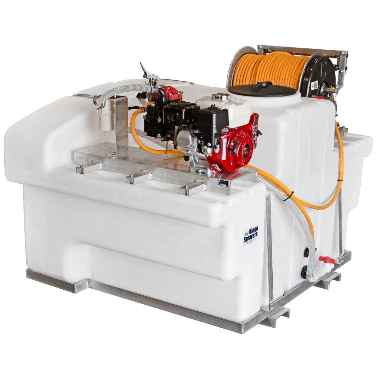 Kings Sprayers 400 Gallon SpaceSaver Skid w/ 10 gpm Pump & Electric Reel w/ 400' 3/8" ID Hose