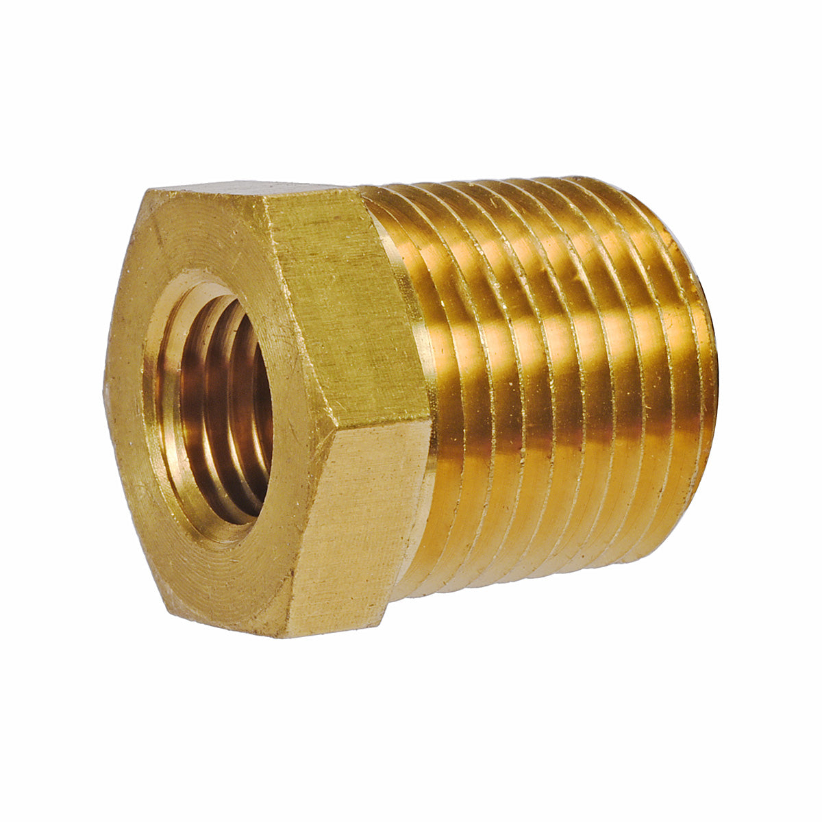1/2" MNPT x 1/4" FNPT Brass Reducer Bushing