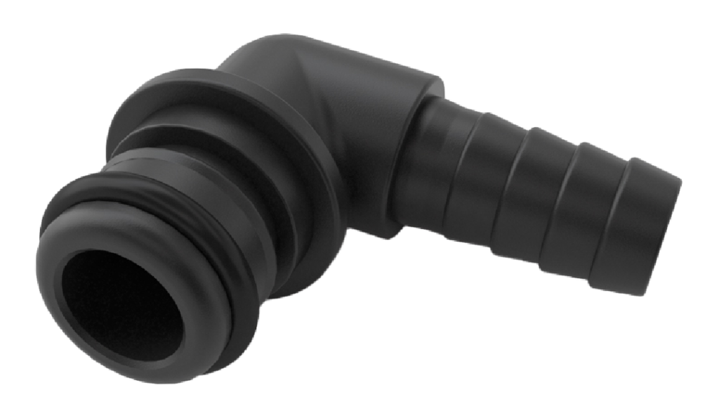 3/4" QA x 1/2" HB Elbow Fitting w/O-Ring