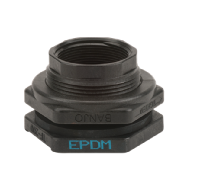 2" Poly Bulkhead Tank Fitting with EPDM Gasket