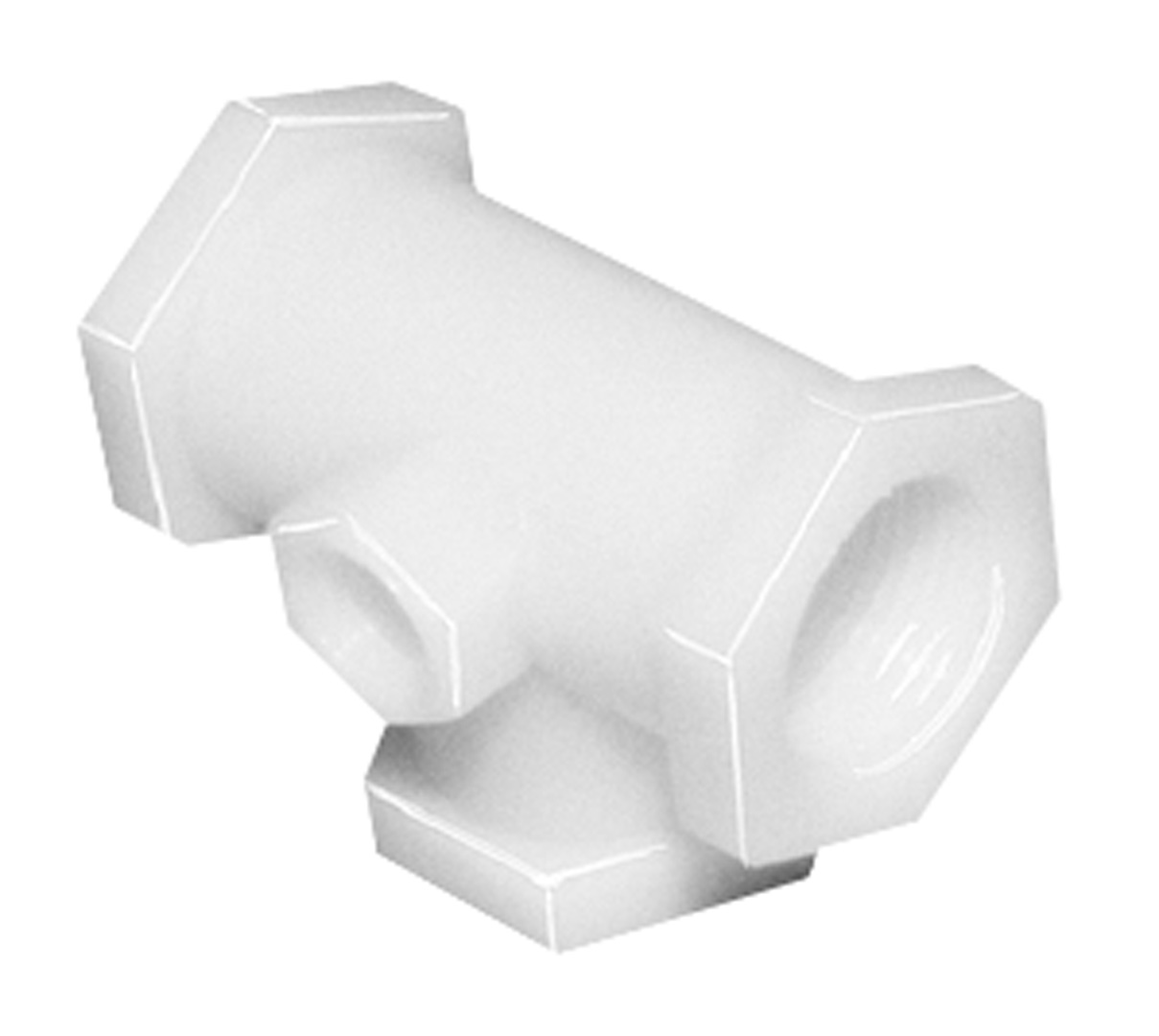 3/4" Nylon Female Tee with 1/4" Gauge Port