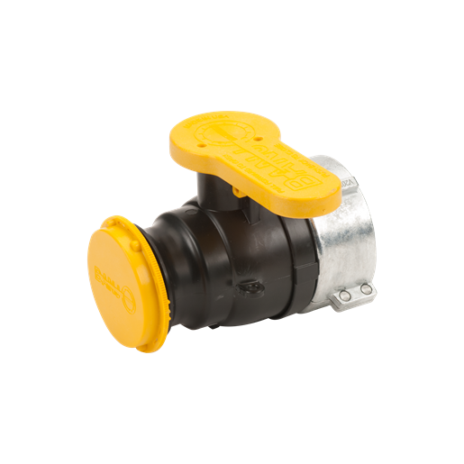 2" Poly Spinweld Valve With QDC Outlet, Foil Seal & Cap With FKM Gasket