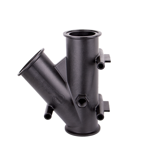 3" Full Port 45° Y Flange With ¾" Gauge Port