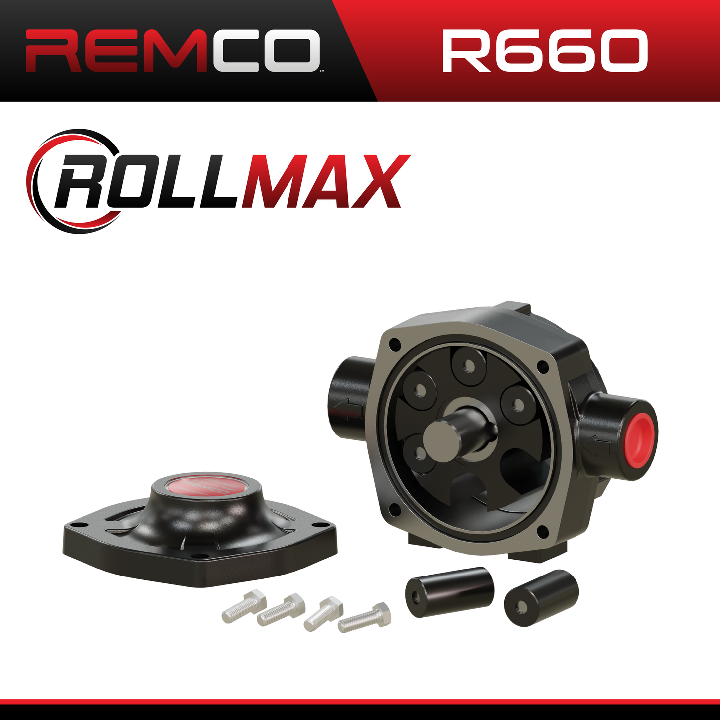 Remco R660C RollMax 6 Roller Pump, Cast Iron, CCW Rotation with 5/8" Shaft