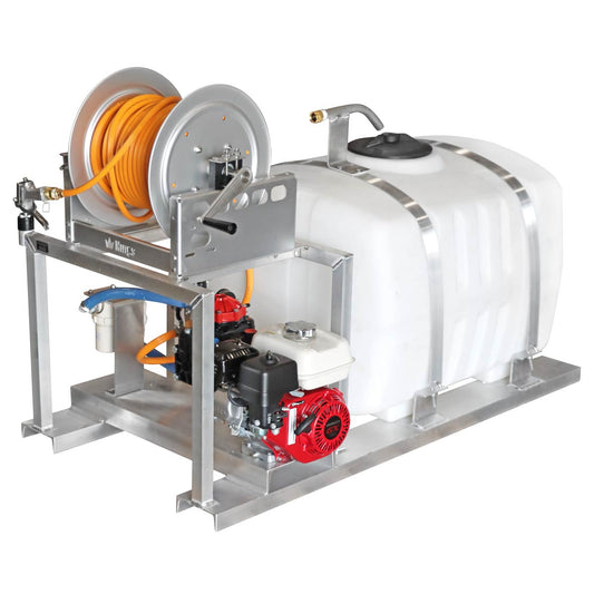 Kings Sprayers 100 Gallon Skid Sprayer with 10 gpm Diaphragm Pump & Manual Hose Reel (Tank Longways)