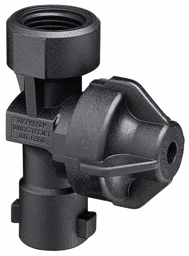 TeeJet QJ8360-1/4F-NYB, 1/4" Female Inlet Quick TeeJet Adapter With Diaphragm Check Valve