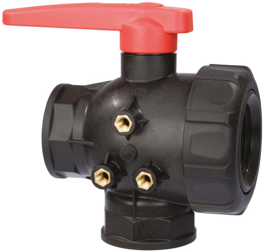 3-Way Single Union Ball Valve- Continuous Flow