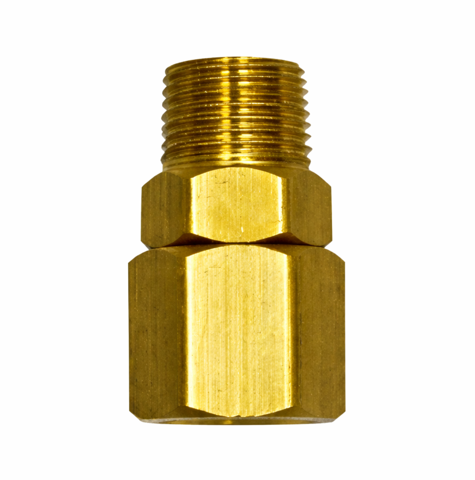 1/2" Female Metric x 1/2" MNPT Brass Swivel