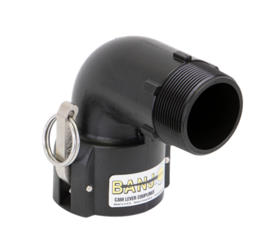 2" 90° Female Coupler x 2" Male Thread Poly Cam Lever