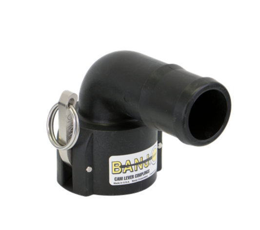 2" 90° Female Coupler X 2" Hose Shank Poly Cam Lever Coupling