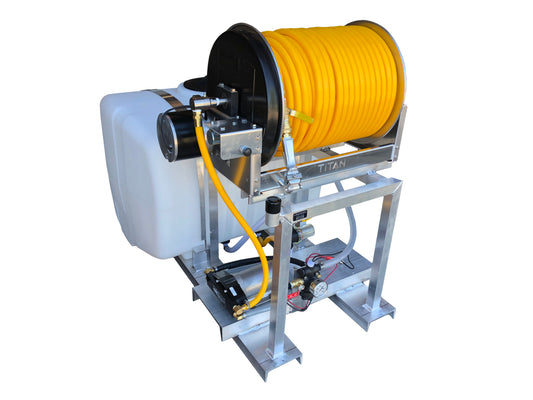 Kings 100 Gallon Skid Sprayer, 3 GPM, 150 PSI, Plunger Pump, 12V, Electric Hose Reel, Model KS100