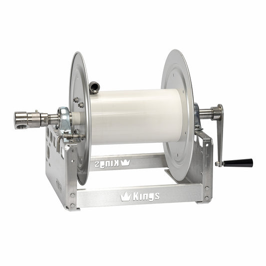 Kings 12" Manual Hose Reel w/ 1" Stainless Steel Manifold, Aluminum, 4000 PSI Rating, Model KR3A12