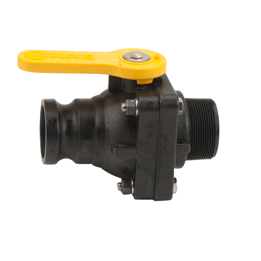 2" Male Adapter x 2" Male NPT "Stubby" Ball Valve