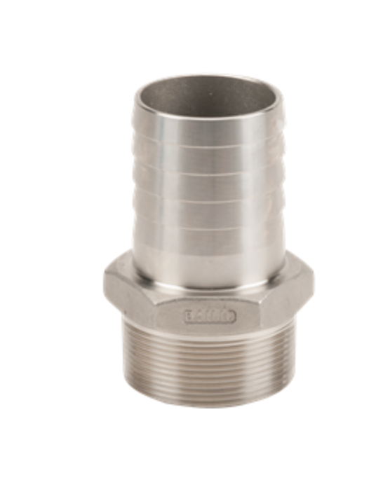 2" Male Thread X 2" Stainless Steel Hose Shank