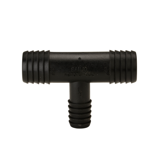 3/4" x 3/4" x 1/2" Hose Barb Tee