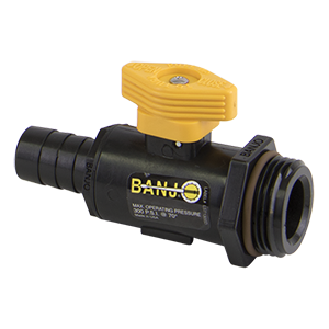 3/4" Hose Barb x 1" Male NPT Poly Locking Micro Valve