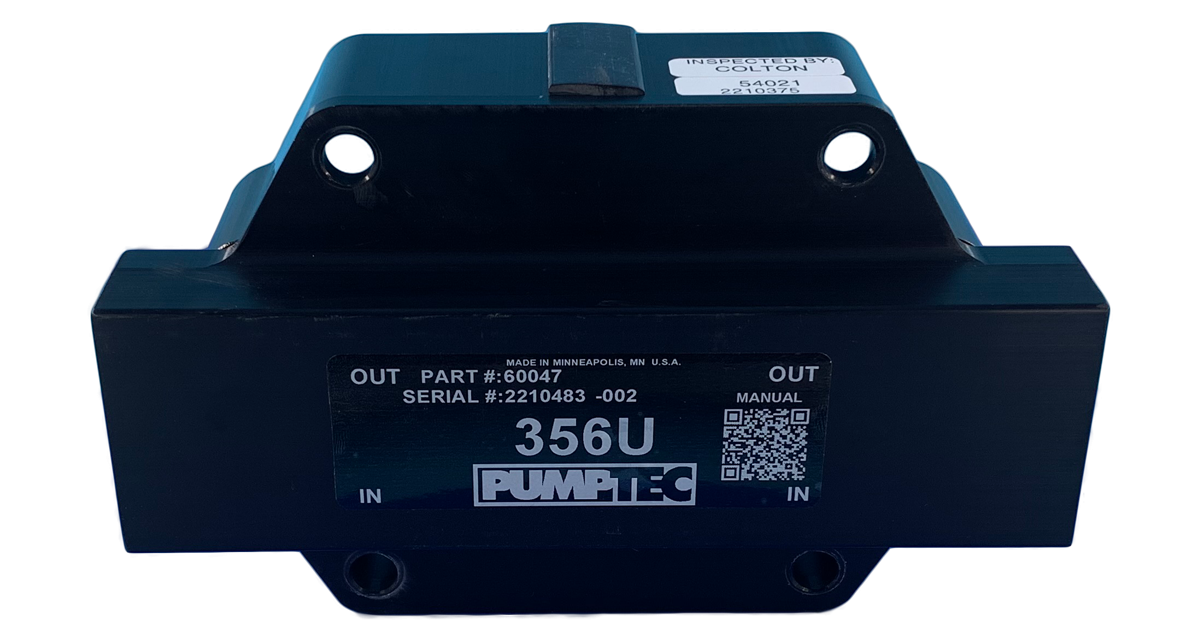 356U PUMP ONLY, BUNA, M-VALVE, 4 - 3/8" PORTS, BLACK