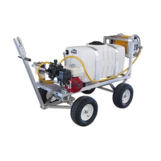 Kings 50 Gallon 4-Wheel Sprayer, 9.6 GPM, 580 PSI, Diaphragm Pump, Honda GX160, Manual Hose Reel, Model K4C50