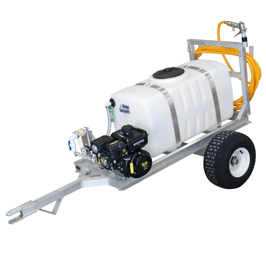 Kings 50 Gallon 2-Wheel Sprayer, 7 GPM, 150 PSI, Roller Pump, Vanguard, Model KT50
