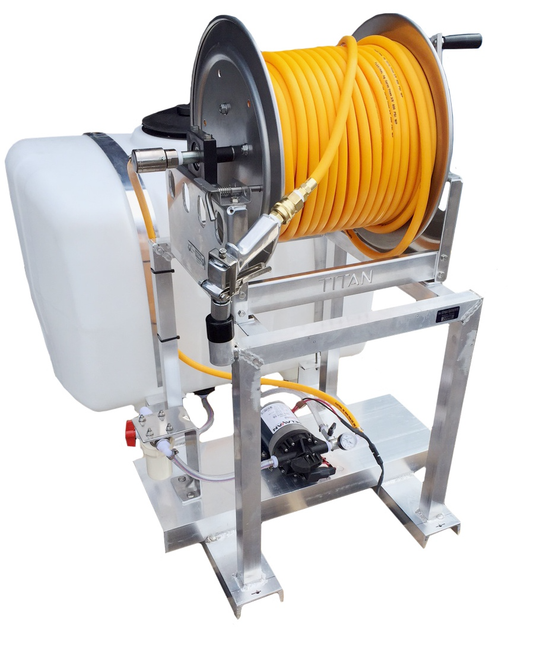 Kings 100 Gallon Electric Skid Sprayer, 7 GPM, 100 PSI, Diaphragm Pump, 12V, Manual Hose Reel, Model KS100