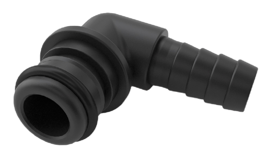 3/4" QA x 1/2" HB Elbow Fitting w/O-Ring