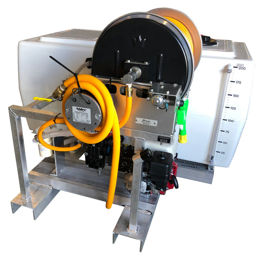 Kings Sprayers 200 Gallon Fiberglass Skid Sprayer with 10 gpm Diaphragm Pump & Electric Hose Reel