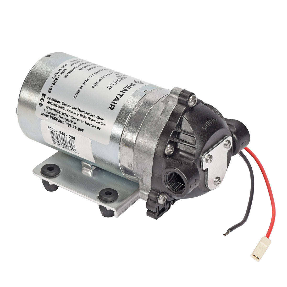 8000-543-250 12VDC Bypass Diaphragm Pump (1.8 gpm,50 psi)