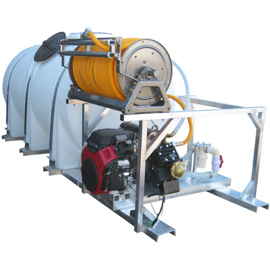 Kings 735 Gallon Skid Sprayer, 36.4 GPM, 725 PSI, Diaphragm Pump, 20 HP Electric Start Engine, Electric Hose Reel, 300' of 3/4" ID Hose, Model KS735
