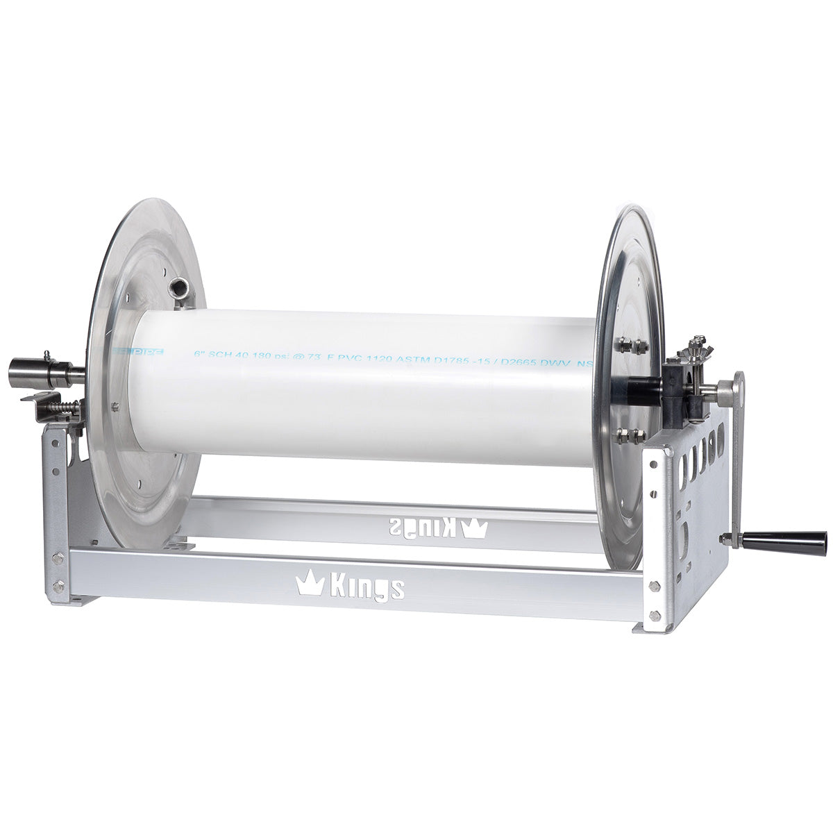 Kings 22" Manual Hose Reel w/ Stainless Steel Manifold, Aluminum, 5000 PSI Rating, Model KR1A22
