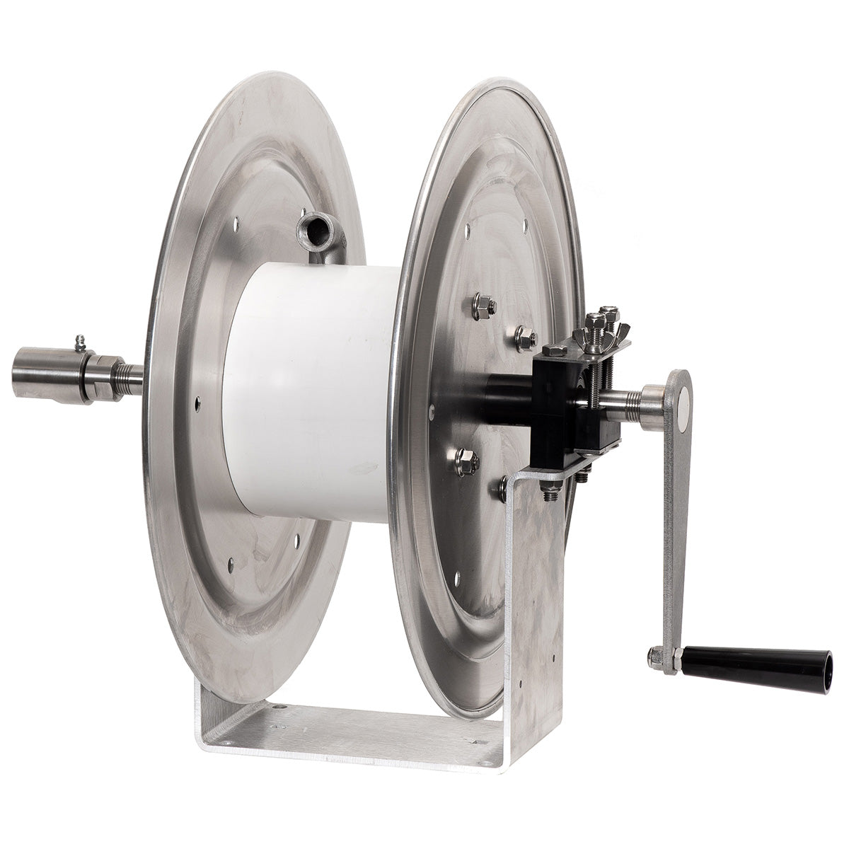 Kings 6" U-Frame Manual Hose Reel w/ Stainless Steel Manifold, Aluminum, 5000 PSI Rating, Model KR2A6