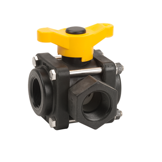 1-1/4" 3 Way Side Load Ball Valve