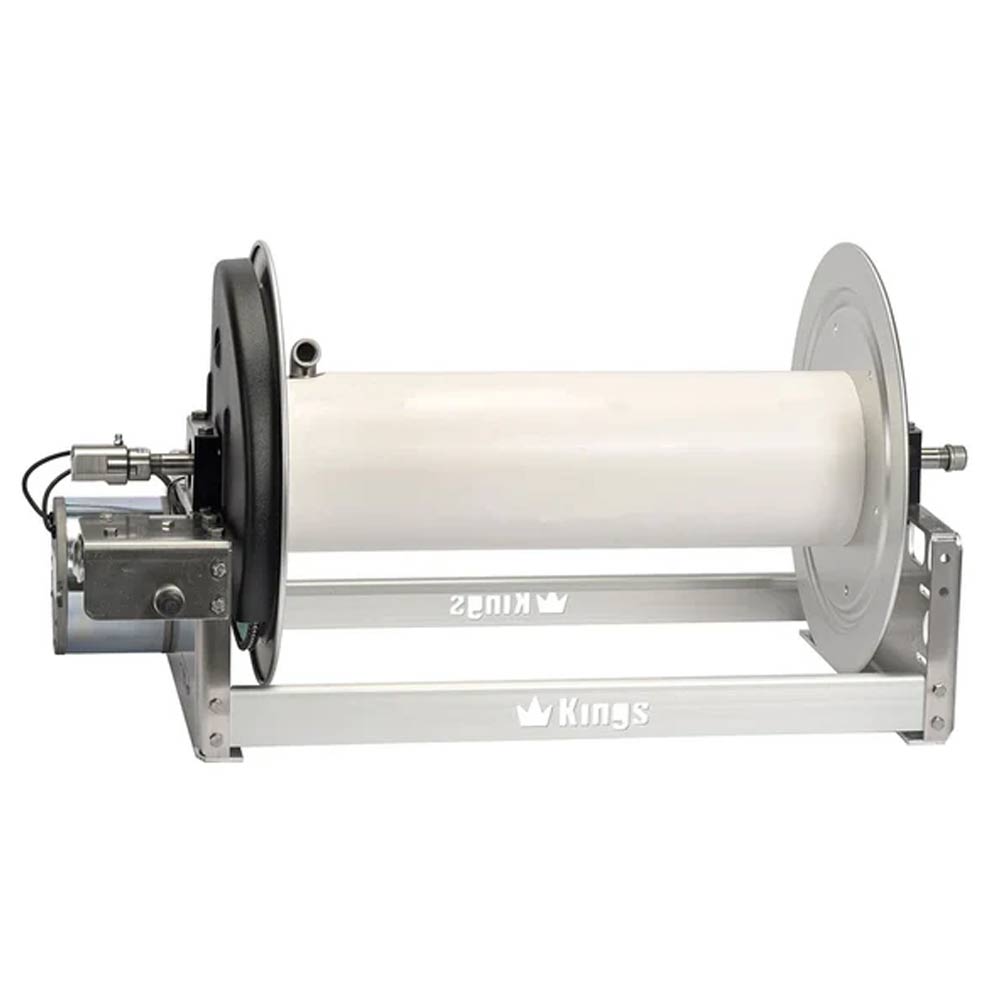 KR1A18E Kings 18" Aluminum Electric Hose Reel with Stainless Steel Manifold