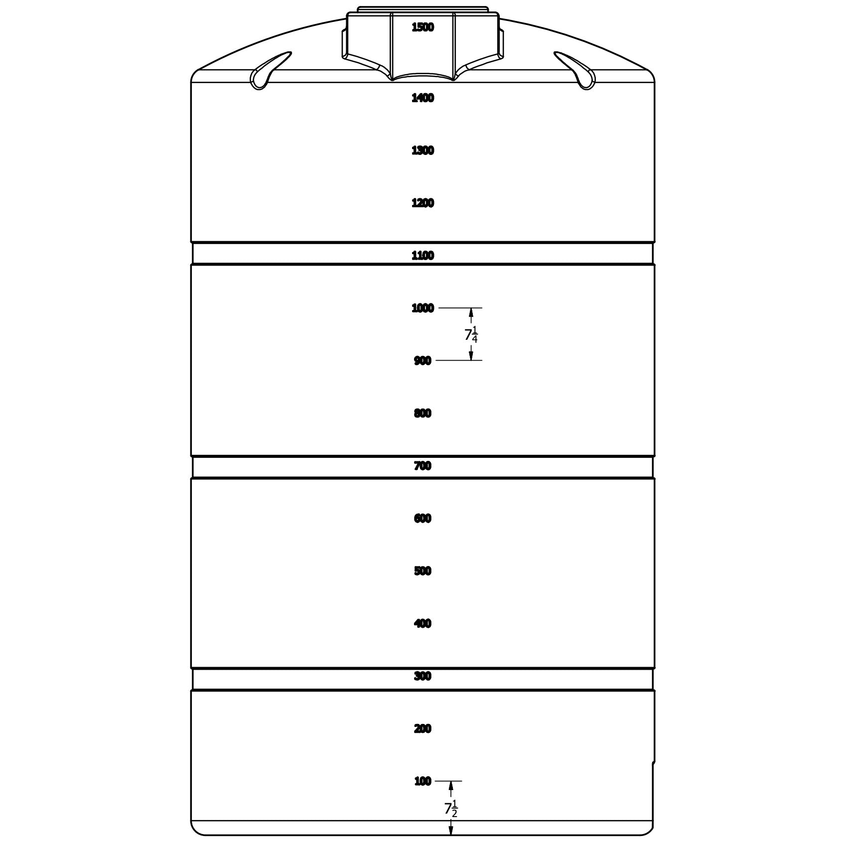 Norwesco 1500 Gallon Vertical Storage Tank