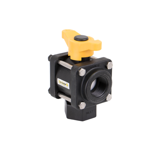 1-1/4" 3 Way Bottom Load Ball Valve