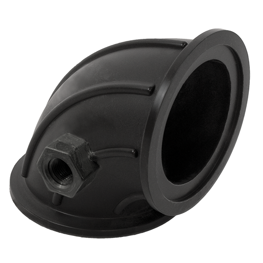 3" Flange X Flange Sweep With  ¼" Gauge Port