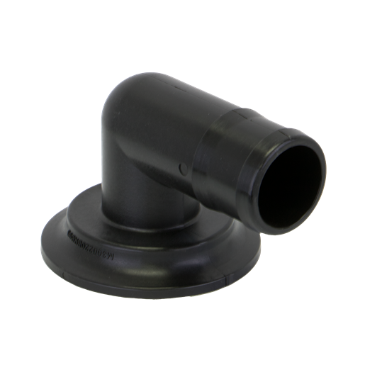 3" Flange X 2" 90° Full Port Hose Barb Elbow