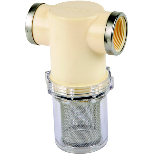 3/4" 50 Mesh Nylon Line Strainer (Buna Gasket, Clear Bowl)