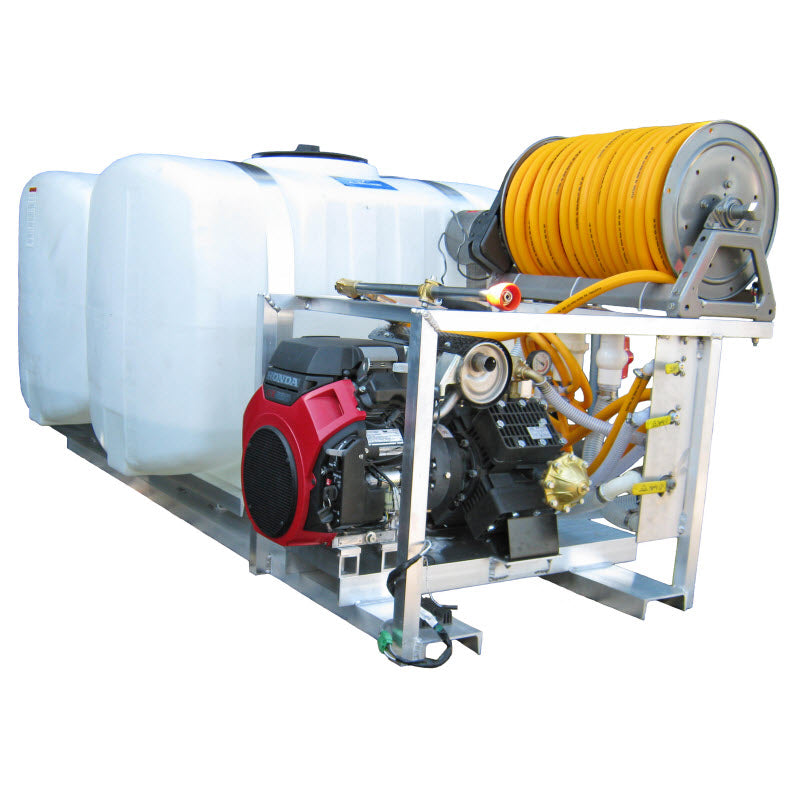 Kings 400 Gallon (200/200) Dual Tank Skid Sprayer, 36.4 GPM, 725 PSI, Diaphragm Pump, Honda HX360, Electric Hose Reel, Model KS200200