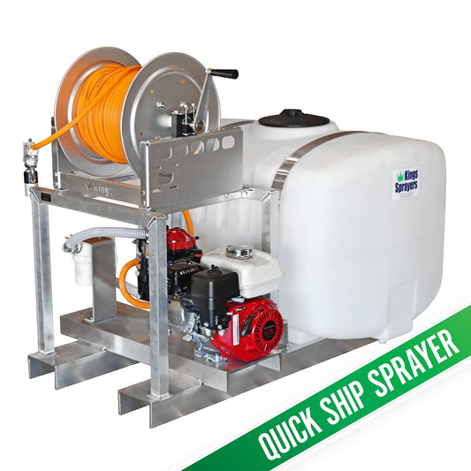 Kings Sprayers 100 Gallon Skid Sprayer with 10 gpm Diaphragm Pump & Manual Hose Reel