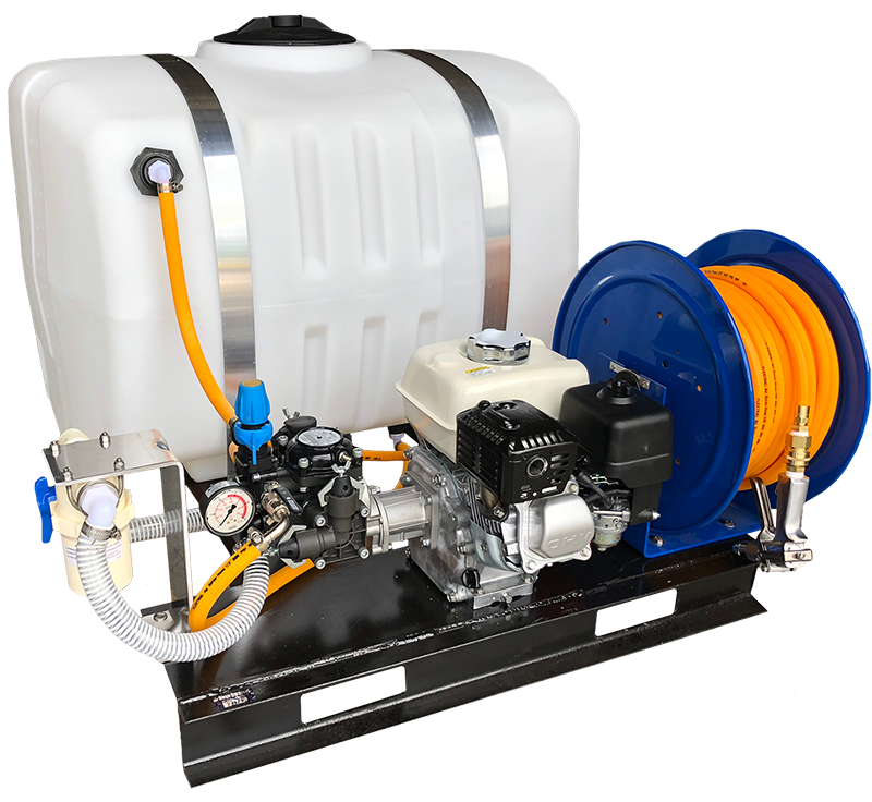 Kings Steel Sprayers 100 Gallon Skid Sprayer with 5 gpm Diaphragm Pump & Manual Hose Reel