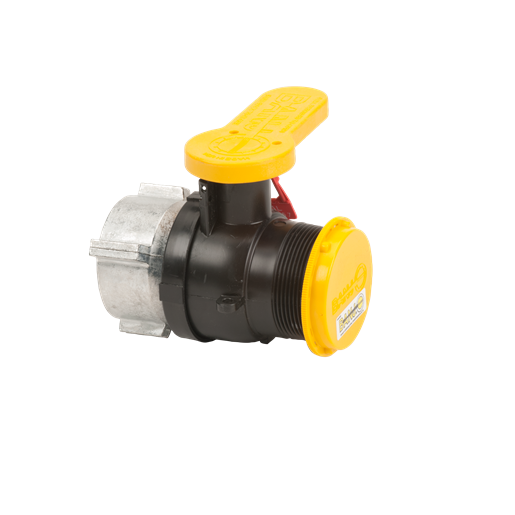 2" Poly Spinweld Valve With NPT Outlet & Cap & Foil Seal With FKM Gasket