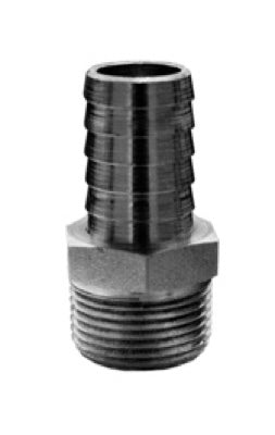 1-1/4" MNPT x 1-1/4" Stainless Steel Hose Barb