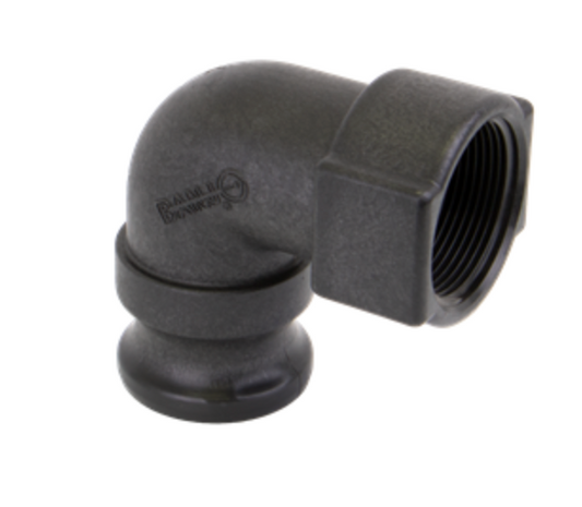 1-½" 90°  Male Adapter X 1-½" Female Thread Poly Cam Lever