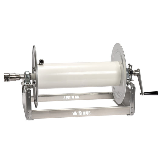 Kings 22" Manual Hose Reel w/ 1" Stainless Steel Manifold, Aluminum, 4000 PSI Rating, Model KR3A22