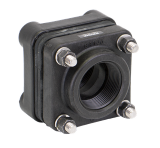 2" X 2" Threaded Bolted Tank Flange with FKM Gasket